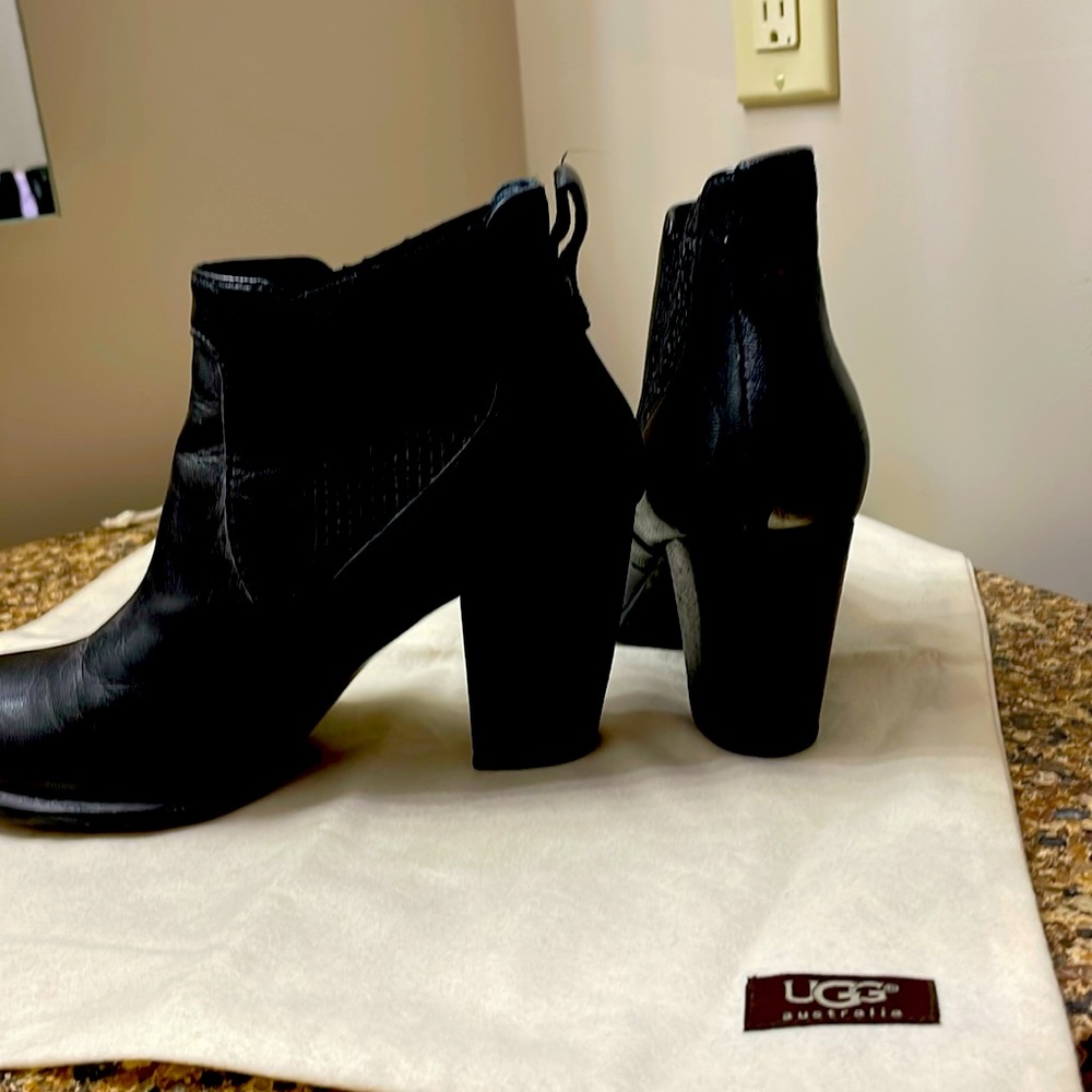 All leather UGG booties